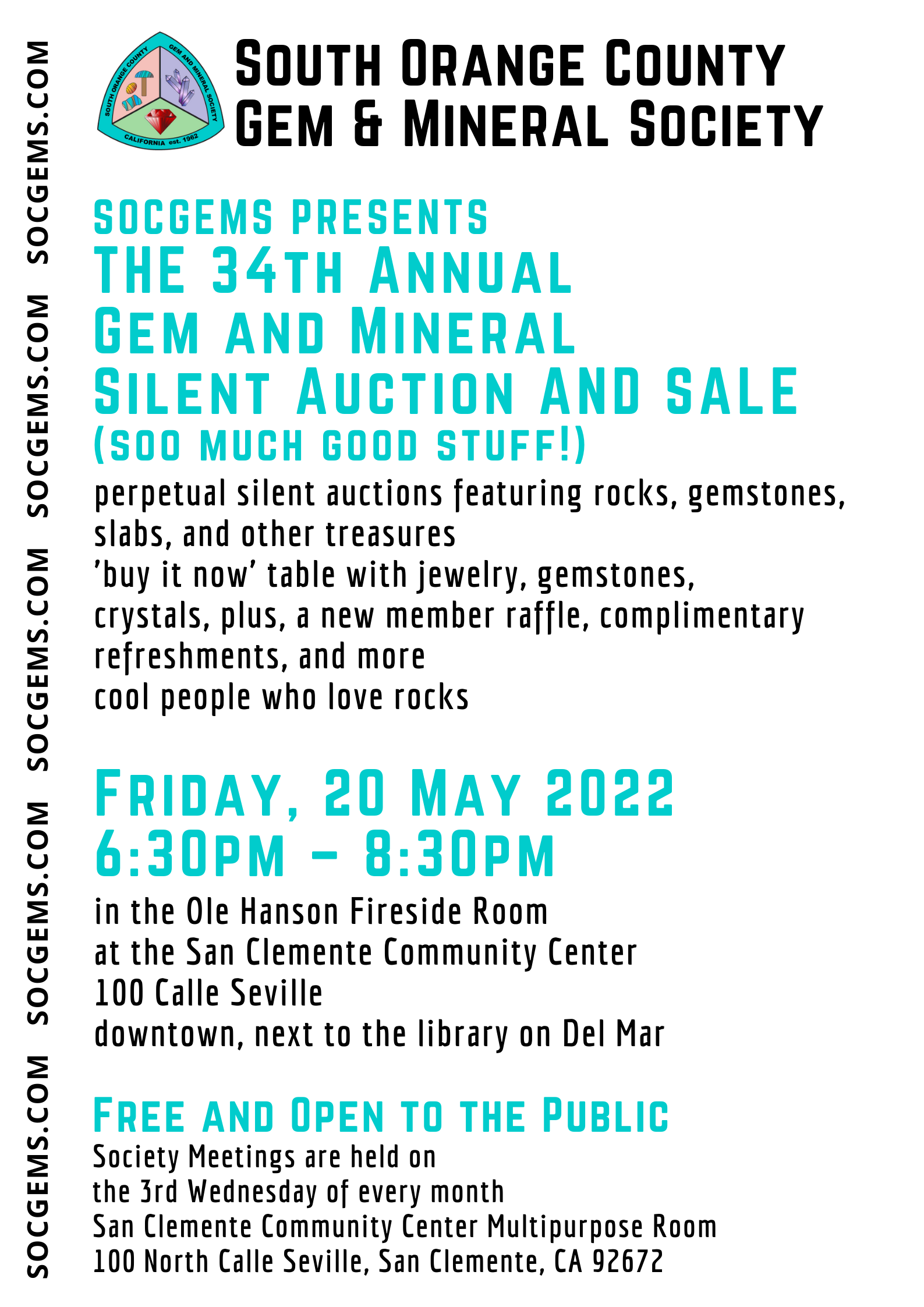 Silent Auction SOUTH ORANGE COUNTY GEM AND MINERAL SOCIETY